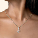 S925 Silver M Moonstone Pendant Necklace Female Joker Jewelry