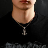 Copper Micro-Inlaid Zircon NO OFF Men's Necklace