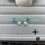925 Silver Stud Earrings Women Natural Pearls Unusual Jewelry