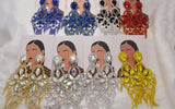 Clear Strass Long Drop Earrings for Bride