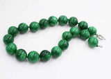 20mm Green Jade Stone Beads Necklace 18inch