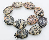 Big Snow Agate Flat Oval Beads for DIY Jewelry Making