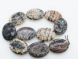 Big Snow Agate Flat Oval Beads for DIY Jewelry Making