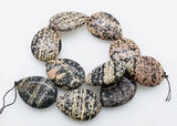 Big Snow Agate Flat Oval Beads for DIY Jewelry Making