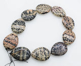 Big Snow Agate Flat Oval Beads for DIY Jewelry Making