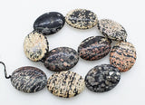 Big Snow Agate Flat Oval Beads for DIY Jewelry Making