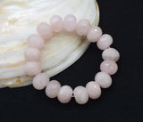 Rose Quartz Faceted Roundel Beads 12*16mm 7.5in