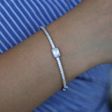CZ Birthstone Bangle Bracelet Sparkling Band Clear Red Green