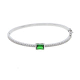 CZ Birthstone Bangle Bracelet Sparkling Band Clear Red Green