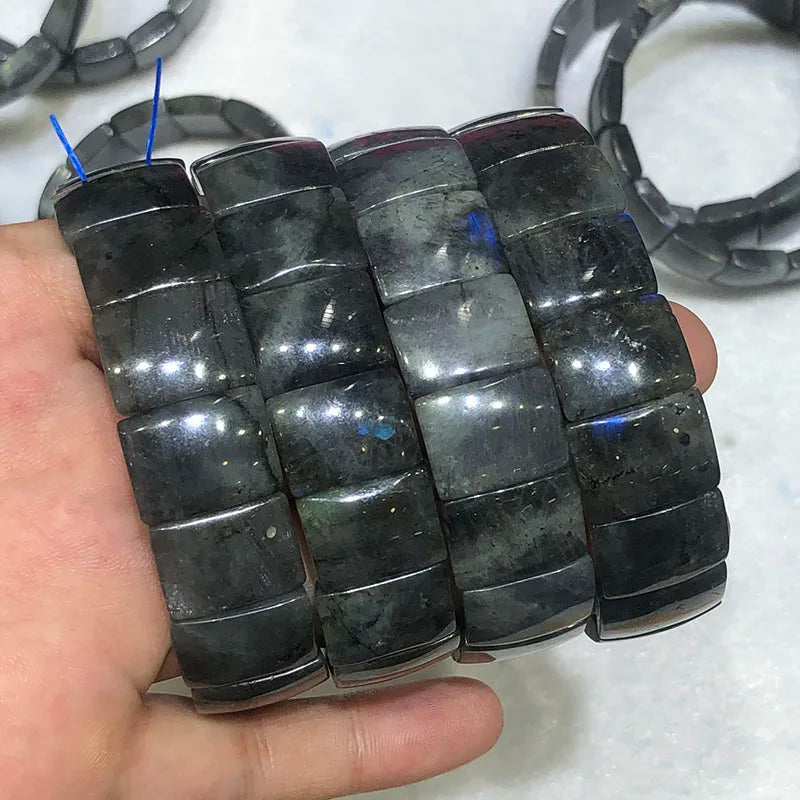 Labradorite Square Bangle Bracelet 12*16MM