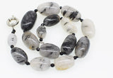 Rutilated Quartz Baroque Necklace Agate Round Faceted