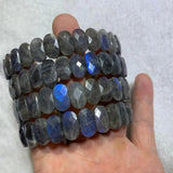 Labradorite Bracelet A+++ Rainbow Natural Gemstone with Cat's Eye