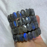 Labradorite Bracelet A+++ Rainbow Natural Gemstone with Cat's Eye