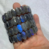 Labradorite Bracelet A+++ Rainbow Natural Gemstone with Cat's Eye