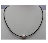 Purple Freshwater Pearl Necklace 10x12mm 17INCH