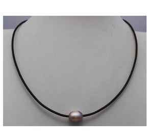 Purple Freshwater Pearl Necklace 10x12mm 17INCH
