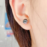 Moissanite Ear Studs 925 Silver Good Color Gra Card Waist Code