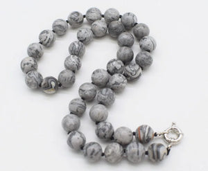 Jade Round 10mm Necklace 17inch Beads Nature Woman