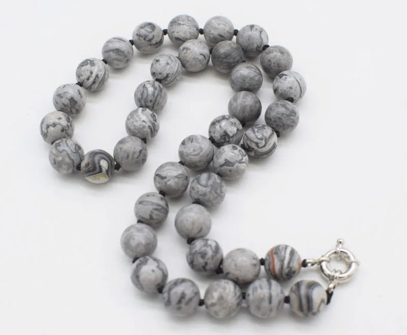 Jade Round 10mm Necklace 17inch Beads Nature Woman