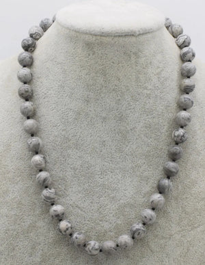 Jade Round 10mm Necklace 17inch Beads Nature Woman