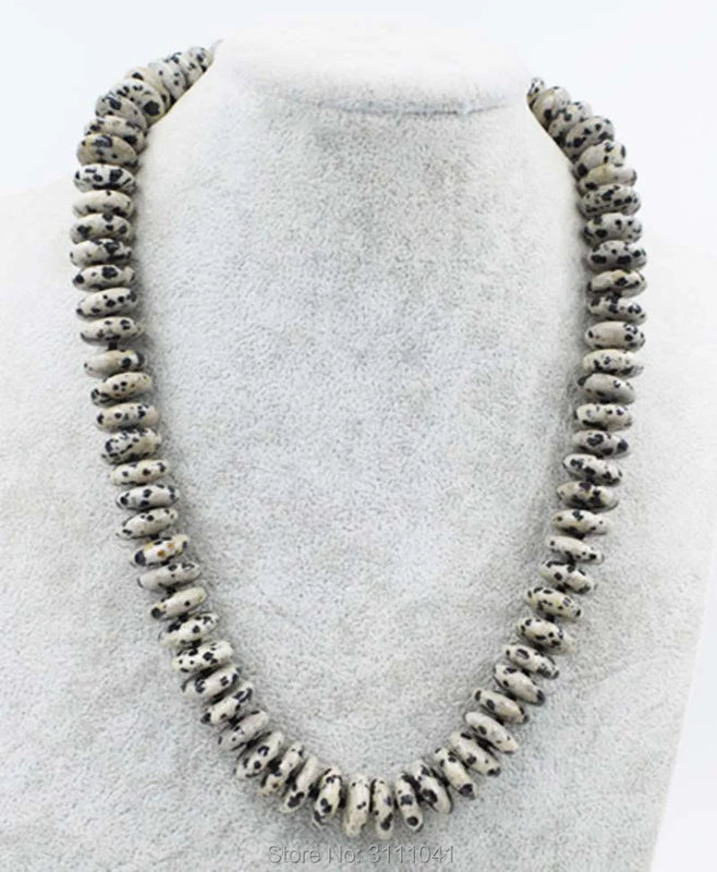 Natural Agate Roundel Necklace 18inch Beads for Women