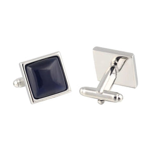Square Agate Silver Cufflinks