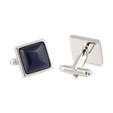 Square Agate Silver Cufflinks