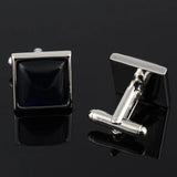 Square Agate Silver Cufflinks