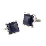 Square Agate Silver Cufflinks