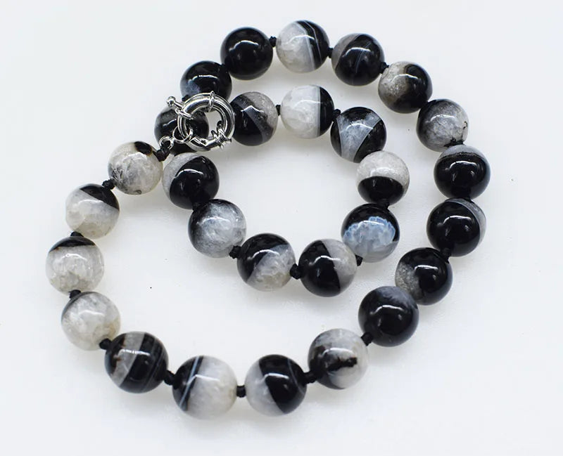 Natural Agate Round 14mm Necklace Beads