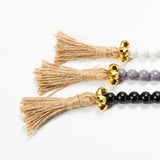Grey Wood Beads Beaded Curtain Straps Home Decoration