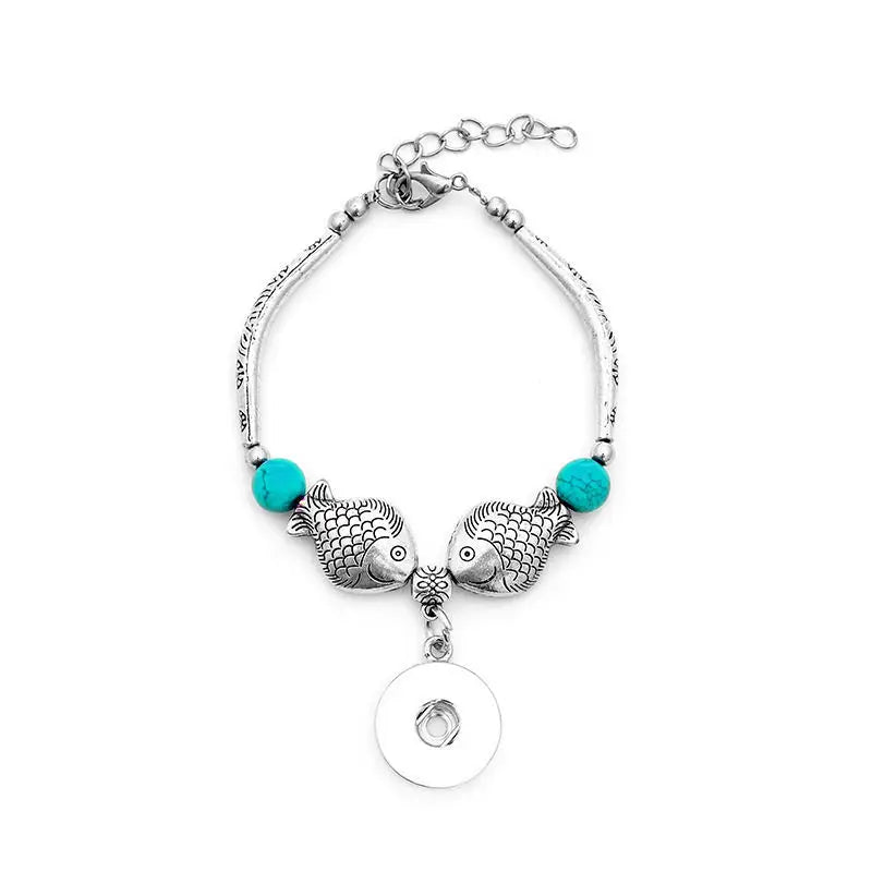 Vintage Retro Blank Button Bracelet for Dye Sublimation
