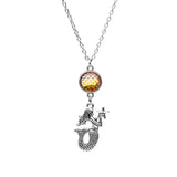 Mermaid Holding Stars Sublimation Necklace Pendant for Women