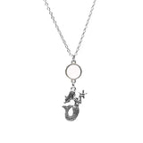 Mermaid Holding Stars Sublimation Necklace Pendant for Women