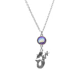 Mermaid Holding Stars Sublimation Necklace Pendant for Women