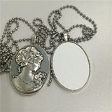 Vintage Retro Goddess Head Sublimation Necklace Pendant Customizable