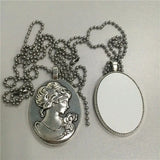 Vintage Retro Goddess Head Sublimation Necklace Pendant Customizable