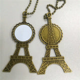 Vintage Retro Iron Tower Sublimation Necklace Pendant - Customizable DIY Jewelry