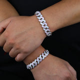 Heavy Two Tone Cuban Link Chain Bracelet for Men