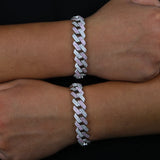 Heavy Two Tone Cuban Link Chain Bracelet for Men
