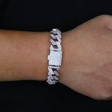 Heavy Two Tone Cuban Link Chain Bracelet for Men