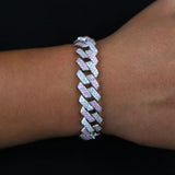 Heavy Two Tone Cuban Link Chain Bracelet for Men