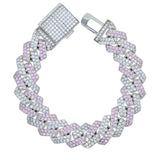 Heavy Two Tone Cuban Link Chain Bracelet for Men