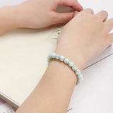 Angel Larimar Round Bracelet 6/8/10/12mm Nature Beads