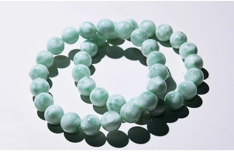 Angel Larimar Round Bracelet 6/8/10/12mm Nature Beads