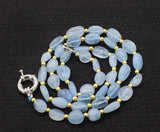 Aquamarine Baroque Beads Necklace 19 Inch