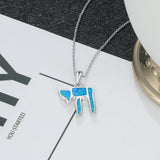 Opal Stone Necklace 925 Sterling Silver Pendant for Lover Gift