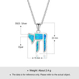 Opal Stone Necklace 925 Sterling Silver Pendant for Lover Gift