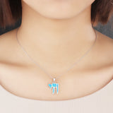 Opal Stone Necklace 925 Sterling Silver Pendant for Lover Gift