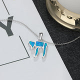 Opal Stone Necklace 925 Sterling Silver Pendant for Lover Gift